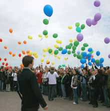 Der Rainbow Flashmob in St. Petersburg 2009 waere heute eine Straftat (Foto: Воскресенский Пётр)