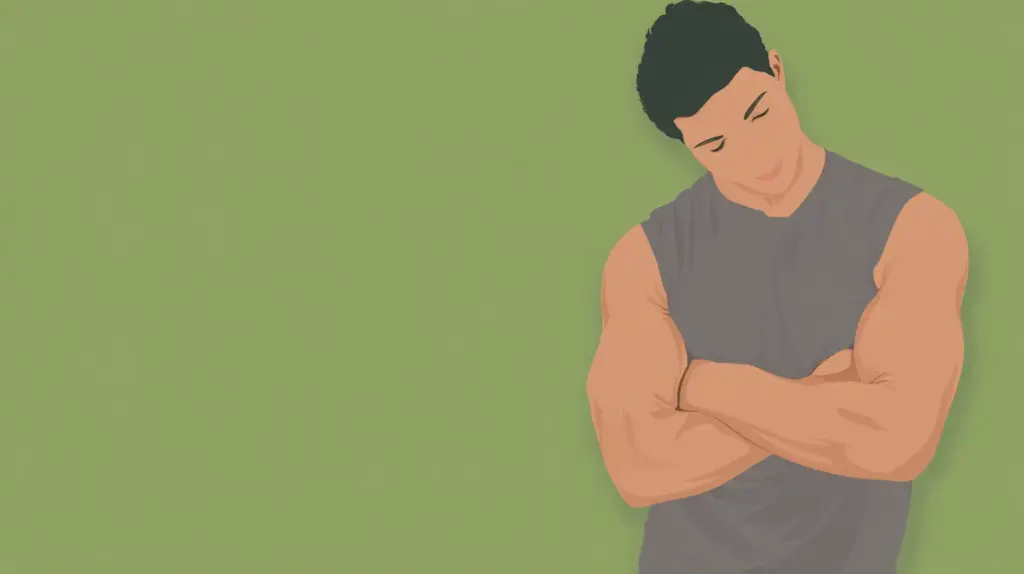 Illustration of a muscular man with folded arms - symbolising adaptation, self-control and emotional protection strategies